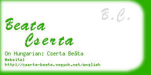 beata cserta business card